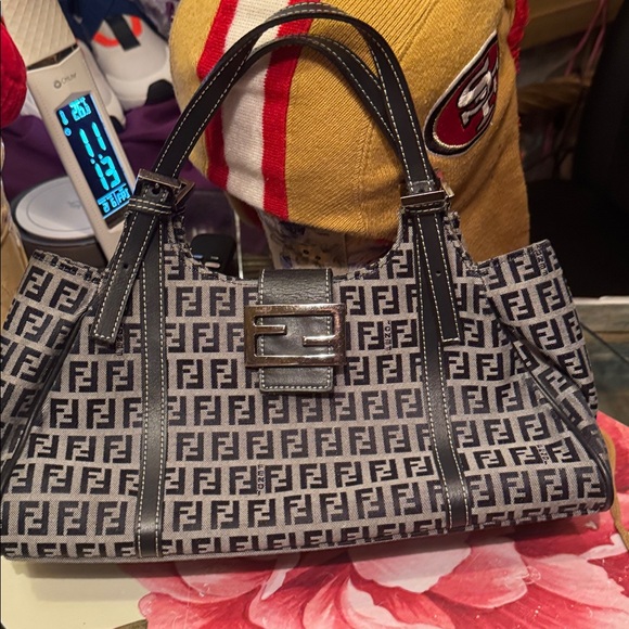 Fendi Vintage Monogram Black and Gray Bag. Could not be authenticated pre 80s - Picture 15 of 15